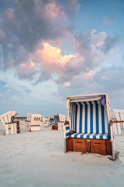 Furniture: Beach Chairs At The North Sea Coast by Jan Becke