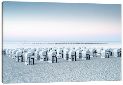 Beach Chairs At The Baltic Coast On The Island Of Rügen Canvas Art Print - Furniture