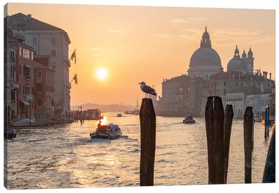 Grand Canal At Sunrise II Canvas Art Print - Venice Art