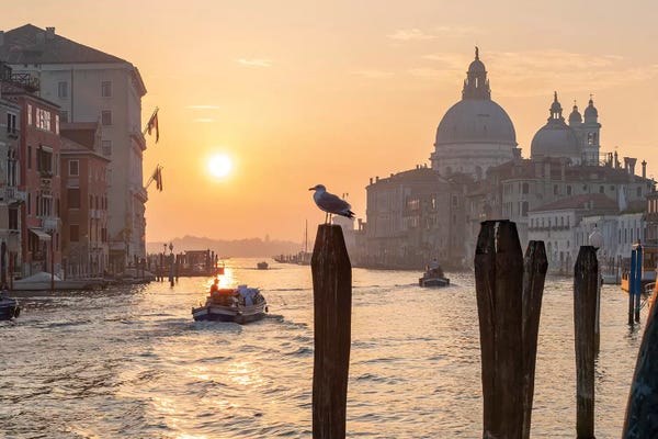 City Sunrises & Sunsets: Grand Canal At Sunrise II by Jan Becke