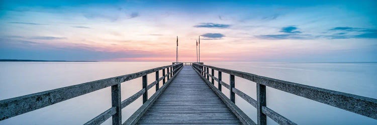 Wooden Pier Panorama At Sunset