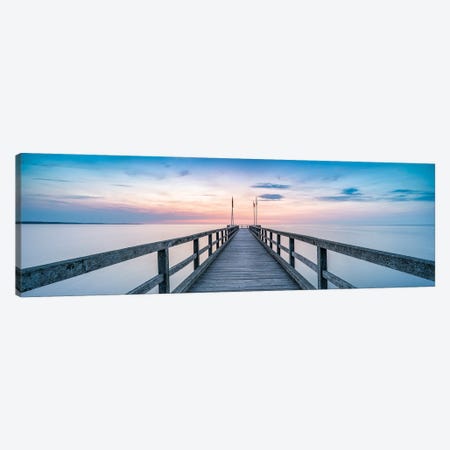 Wooden Pier Panorama At Sunset Canvas Print #JNB423} by Jan Becke Canvas Print