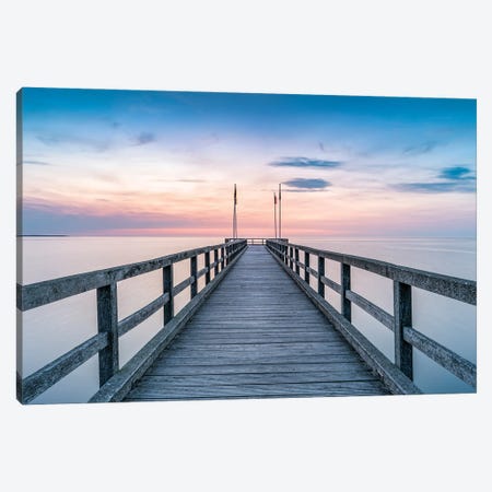 Wooden Pier At Sunset, Baltic Coast, Germany Canvas Print #JNB426} by Jan Becke Canvas Artwork