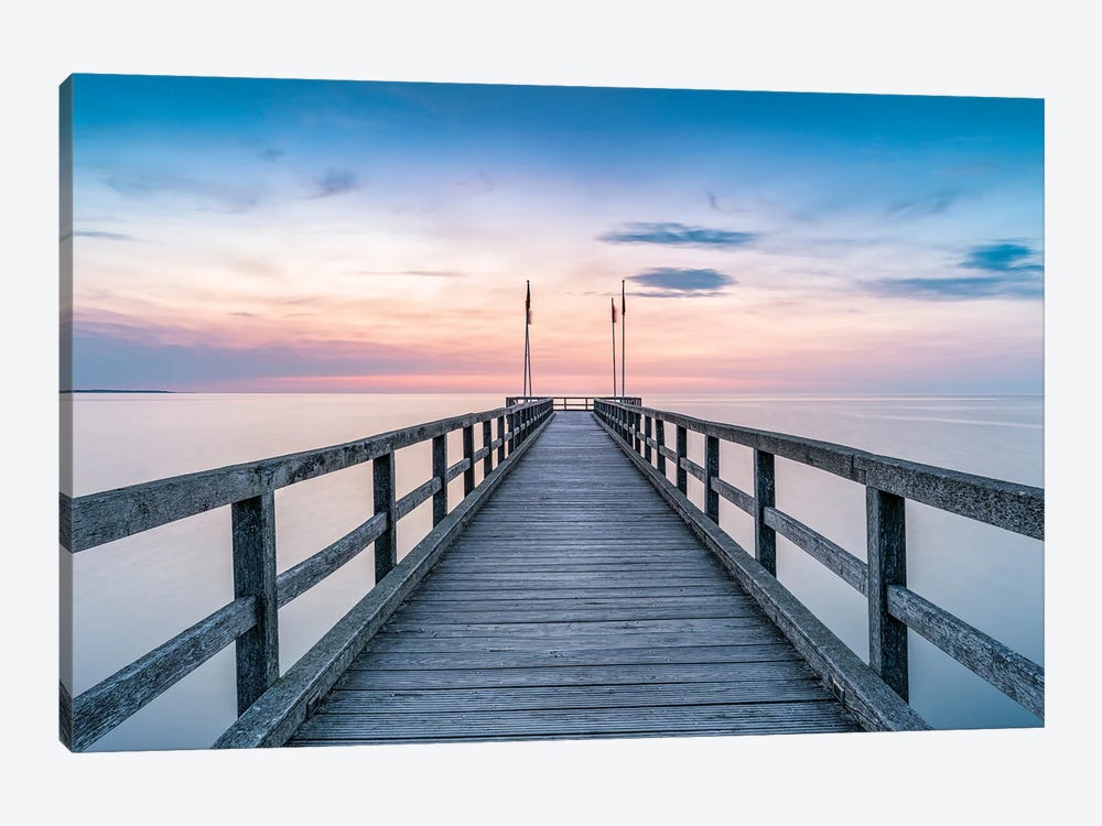 Wooden Pier At Sunset, Baltic Coast, Germany by Jan Becke 1-piece Canvas Art