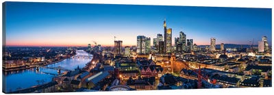 Frankfurt am Main skyline panorama at dusk Canvas Art Print - Frankfurt Art