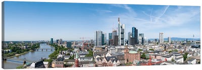 View of the central business district in Frankfurt am Main, Hesse, Germany Canvas Art Print - Aerial Photography