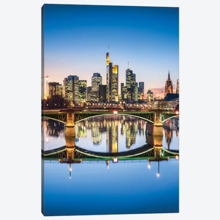 Central business district of Frankfurt am Main, Hesse, Germany Canvas Print #JNB438} by Jan Becke Canvas Artwork