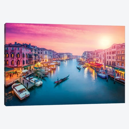 Grand Canal At Sunset, Venice, Italy Canvas Print #JNB43} by Jan Becke Canvas Art Print
