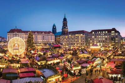 The Striezelmarkt Christmas Market in Dresden, Saxony, Germany by Jan Becke canvas print