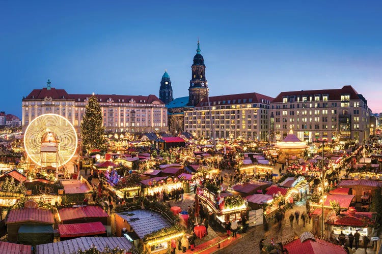 The Striezelmarkt Christmas Market in Dresden, Saxony, Germany