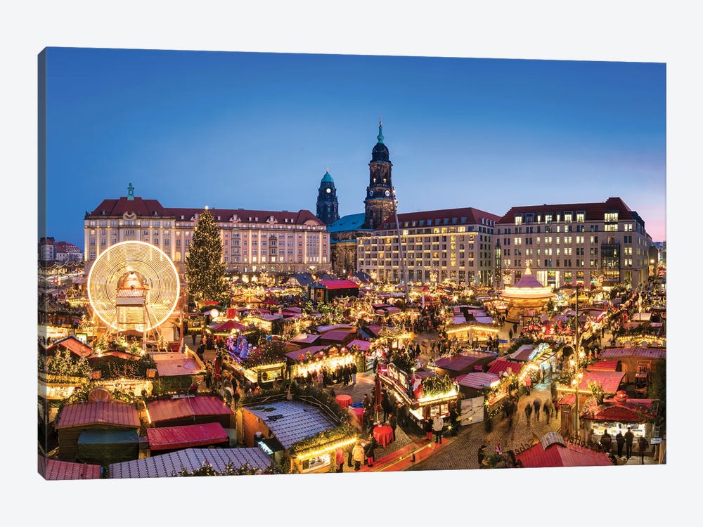 The Striezelmarkt Christmas Market in Dresden, Saxony, Germany by Jan Becke 1-piece Art Print