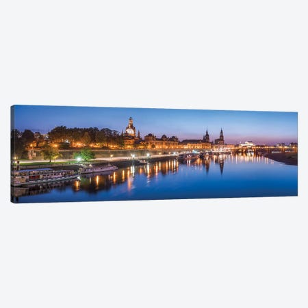 Dresden skyline panorama at night Canvas Print #JNB442} by Jan Becke Canvas Print