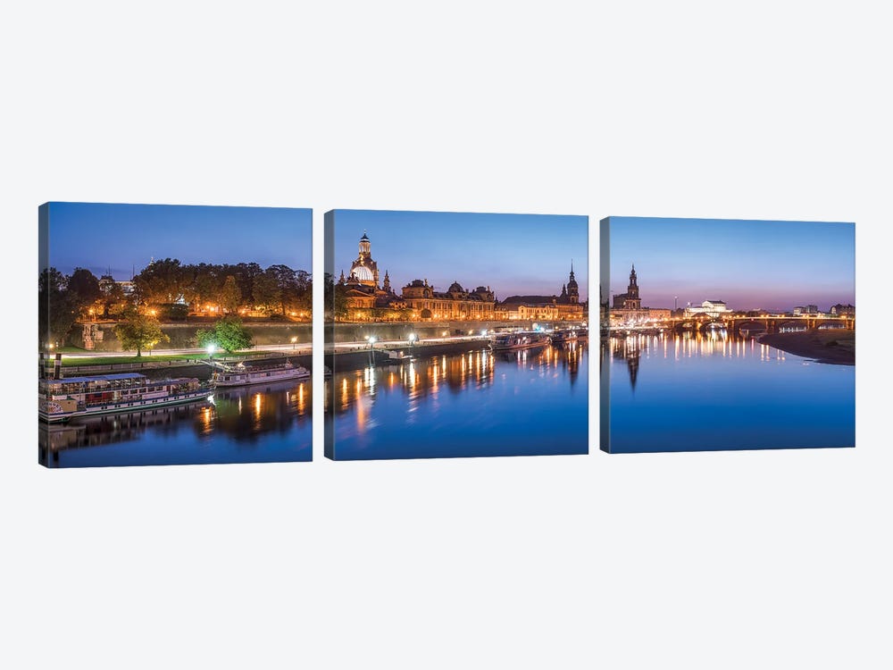 Dresden skyline panorama at night Canvas Print by Jan Becke | iCanvas