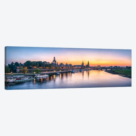 Dresden skyline panorama at sunset Canvas Print #JNB443} by Jan Becke Art Print