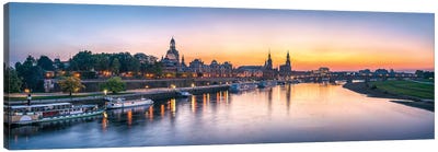 Dresden skyline panorama at sunset Canvas Art Print - Dresden