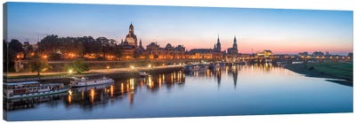 Dresden skyline panorama along the Elbe River Canvas Art Print - Dresden