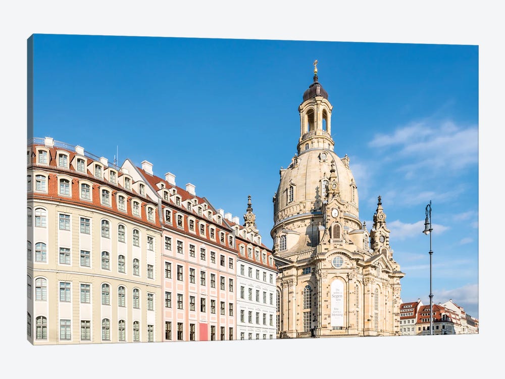 Frauenkirche at the Neumarkt square in Dresden by Jan Becke 1-piece Canvas Art