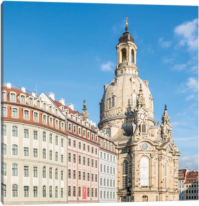 Frauenkirche at the Neumarkt in Dresden Canvas Art Print - Dresden