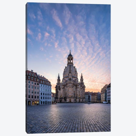 Dresden Frauenkirche (Church of Our Lady) at sunrise, Saxony, Germany Canvas Print #JNB451} by Jan Becke Canvas Art