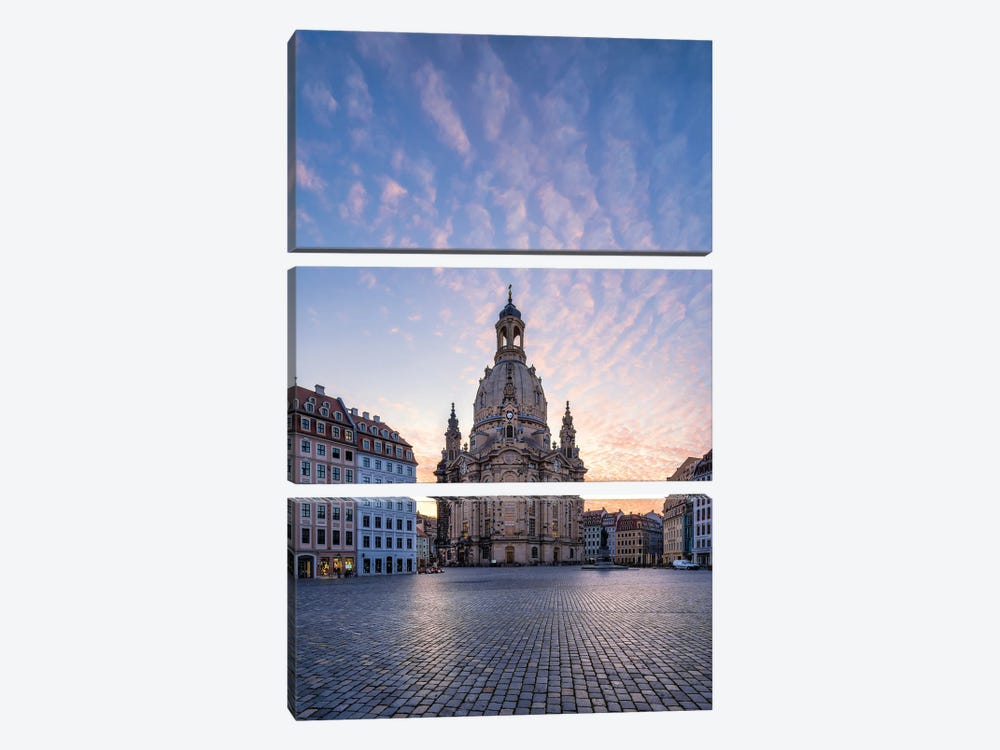 Dresden Frauenkirche (Church of Our Lady) at sunrise, Saxony, Germany by Jan Becke 3-piece Canvas Art