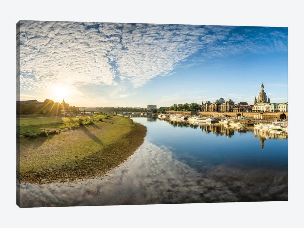 Panoramic view of Dresden at sunrise, Saxony, Germany by Jan Becke 1-piece Art Print