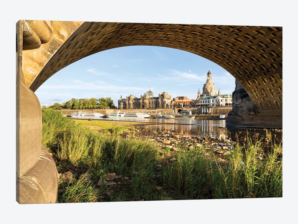 Augustusbrücke and skyline of Dresden, Saxony, Germany by Jan Becke 1-piece Canvas Art