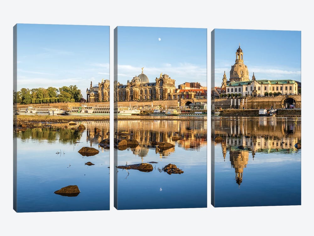 Dresden skyline with Frauenkirche, Saxony, Germany by Jan Becke 3-piece Art Print