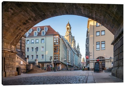 Old town of Dresden with Frauenkirche Canvas Art Print - Dresden