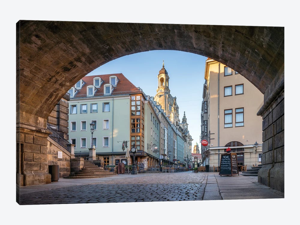 Old town of Dresden with Frauenkirche by Jan Becke 1-piece Canvas Wall Art