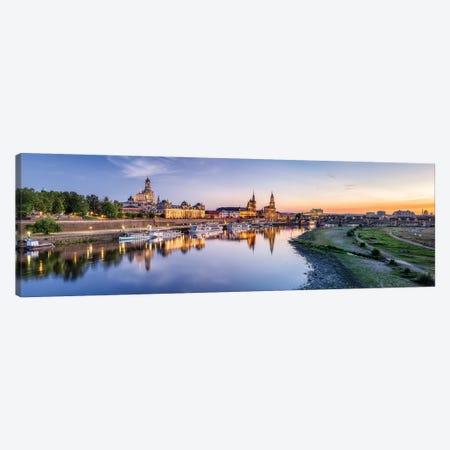 Dresden skyline panorama at sunset, Saxony, Germany Canvas Print #JNB458} by Jan Becke Canvas Wall Art