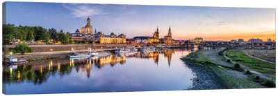 Dresden skyline panorama at sunset, Saxony, Germany Canvas Art Print - Dresden