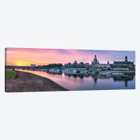 Dresden skyline panorama at sunrise, Saxony, Germany Canvas Print #JNB461} by Jan Becke Canvas Art Print