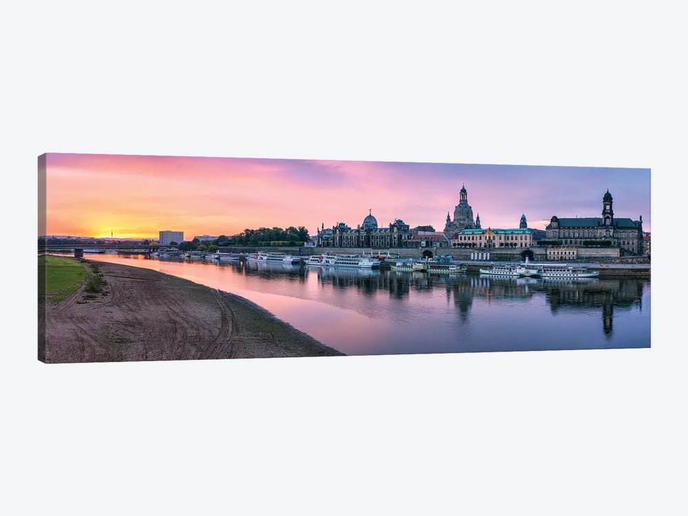 Dresden skyline panorama at sunrise, Saxony, Germany by Jan Becke 1-piece Canvas Print