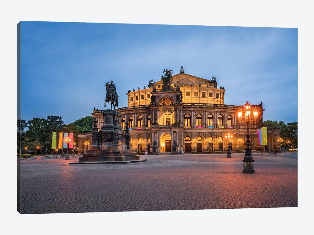 Semperoper opera house in Dresden by Jan Becke 1-piece Canvas Wall Art