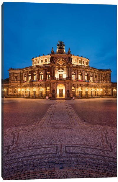 Opera house Semperoper in Dresden Canvas Art Print - Dresden