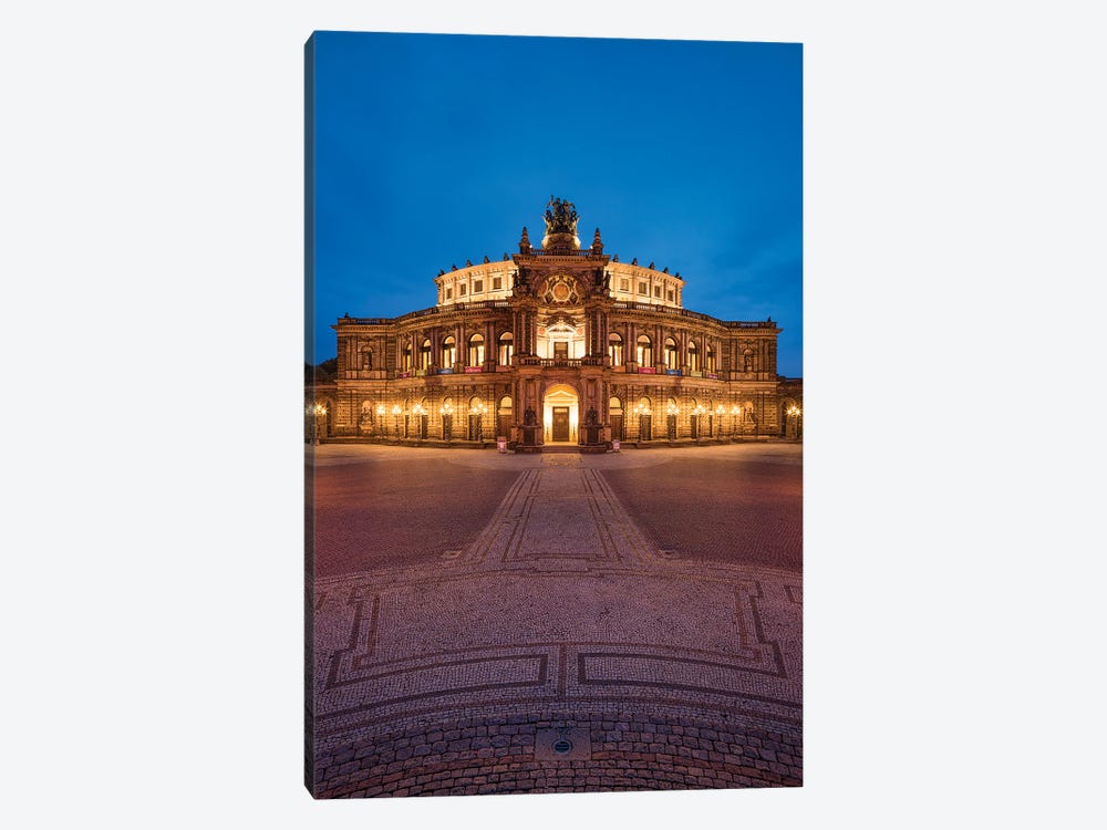 Opera house Semperoper in Dresden by Jan Becke 1-piece Canvas Art