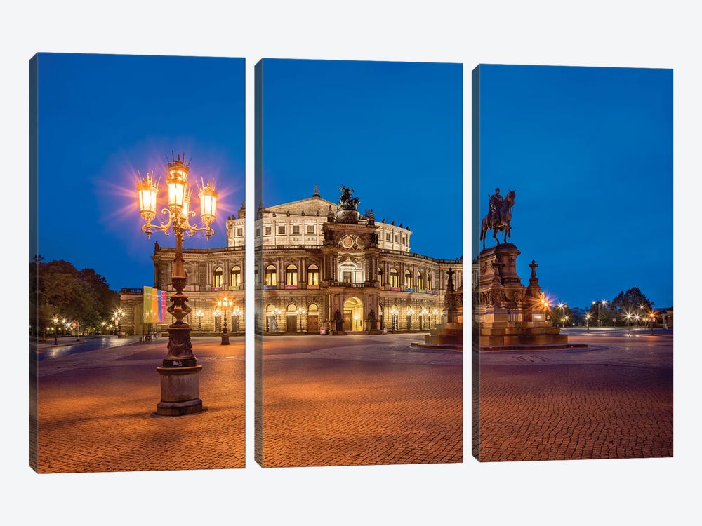 Semperoper at the Theatre Square in Dresden by Jan Becke 3-piece Art Print