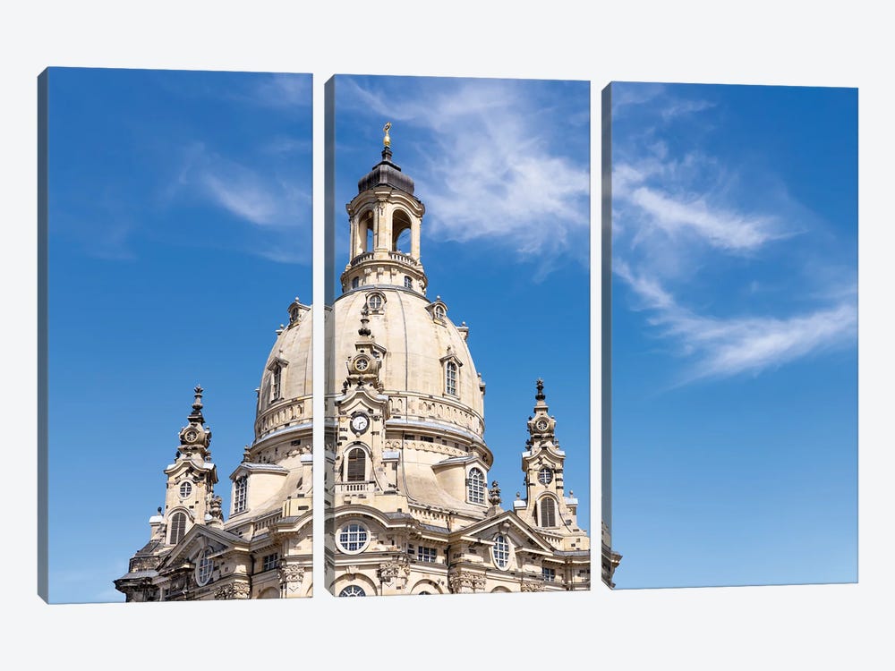 Frauenkirche (Church of Our Lady) in Dresden, Saxony, Germany by Jan Becke 3-piece Canvas Artwork