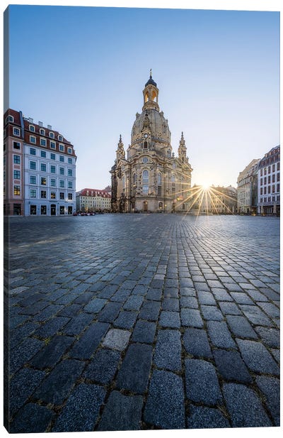 Frauenkirche (Church of Our Lady) at the Neumarkt square in Dresden Canvas Art Print - Dresden
