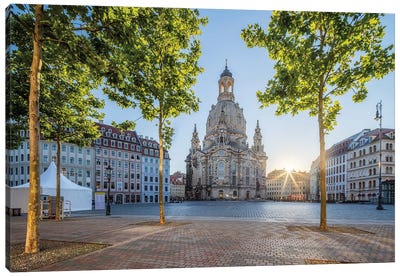 Neumarkt square and Frauenkirche in Dresden, Saxony, Germany Canvas Art Print - Dresden