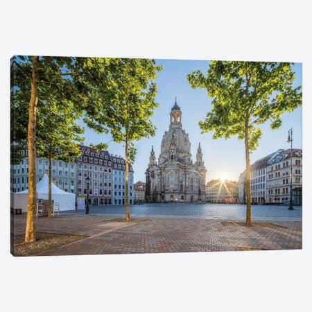 Neumarkt square and Frauenkirche in Dresden, Saxony, Germany Canvas Print #JNB475} by Jan Becke Art Print