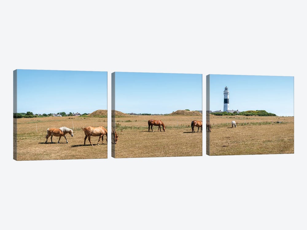 Panoramic view of the lighthouse Kampen, Sylt, Schleswig-Holstein, Germany by Jan Becke 3-piece Canvas Art