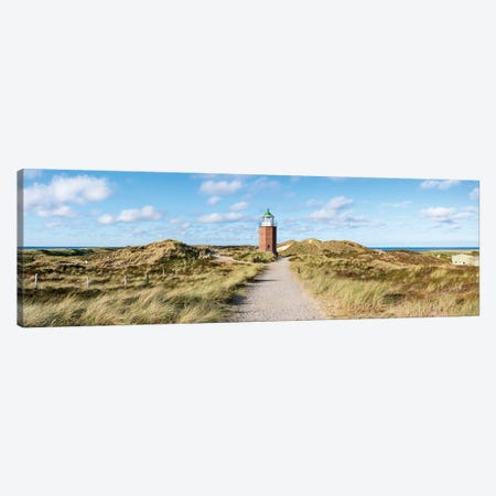 Panoramic view of the Lighthouse Quermarkenfeuer Rotes Kliff, Sylt, Schleswig-Holstein, Germany Canvas Print #JNB478} by Jan Becke Canvas Artwork