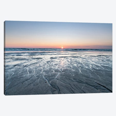 Sunset at the North Sea coast, Sylt, Schleswig-Holstein, Germany Canvas Print #JNB480} by Jan Becke Art Print