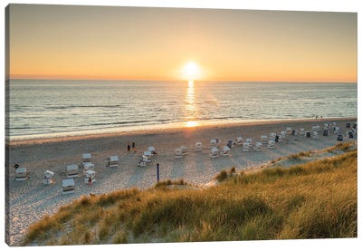 Sunset at the Rotes Kliff (Red Cliff), Sylt, Schleswig-Holstein, Germany Canvas Art Print - Sylt Art