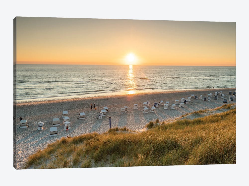 Sunset at the Rotes Kliff (Red Cliff), Sylt, Schleswig-Holstein, Germany by Jan Becke 1-piece Canvas Art Print