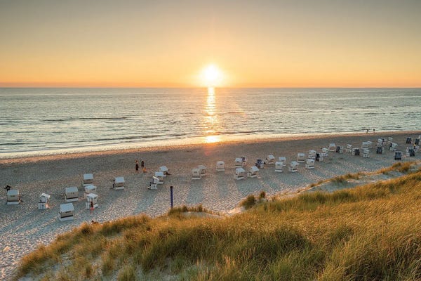 Beach Sunrises & Sunsets: Sunset at the Rotes Kliff (Red Cliff), Sylt, Schleswig-Holstein, Germany by Jan Becke