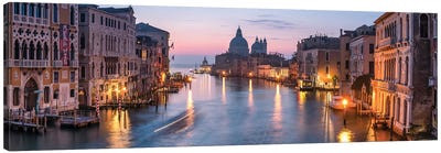 Grand Canal In Venice, Italy Canvas Art Print - Panoramic Cityscapes