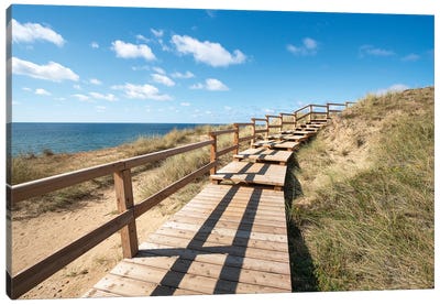 Boardwalk along the Rotes Kliff (Red Cliff), Sylt, Schleswig-Holstein, Germany Canvas Art Print - Sylt Art