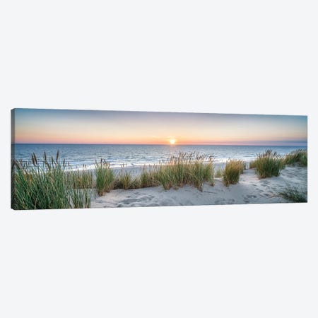 Dune beach panorama at sunset Canvas Print #JNB491} by Jan Becke Canvas Art